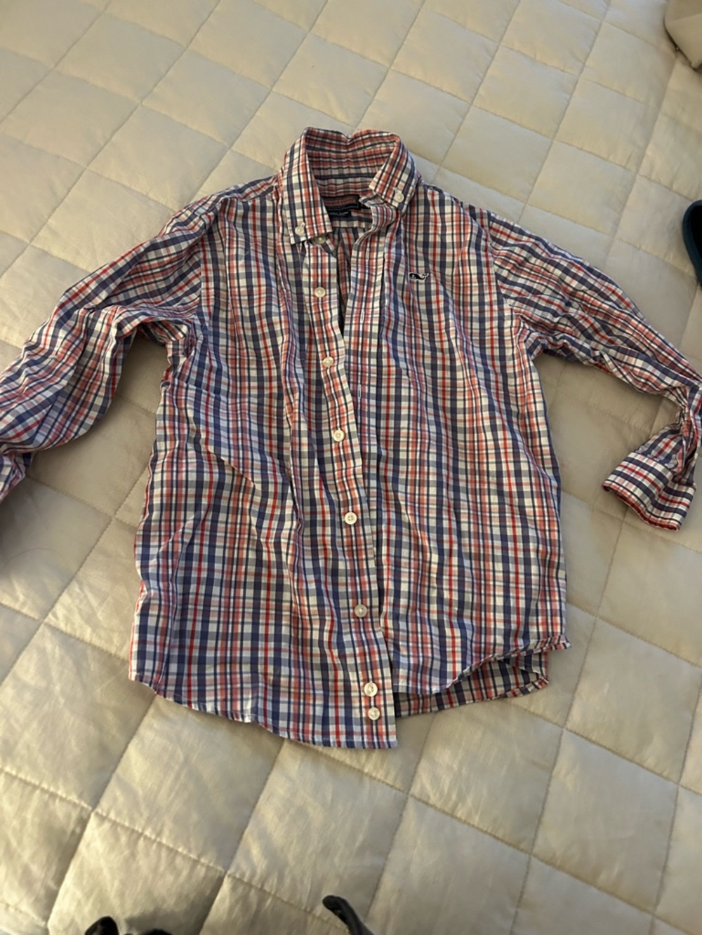 Vineyard Vines Red, Blue & White Plaid Button-Down Shirt - Kids